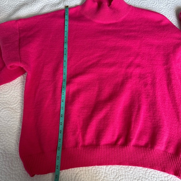 Vibrant Pink Turtleneck Sweater - Picture 6 of 6